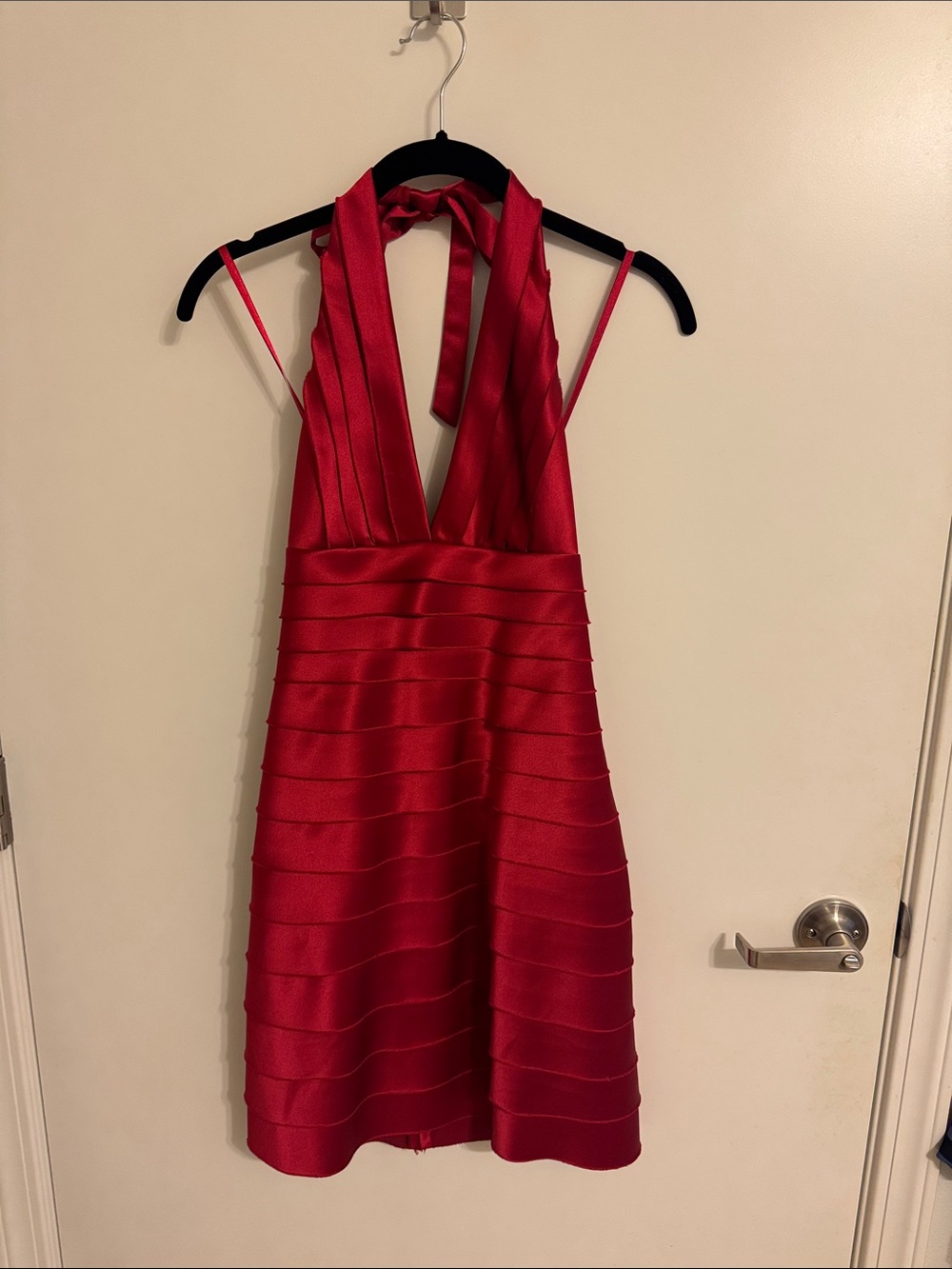 Red Halter Fit & Flare Dress